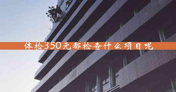 体检350元都检查什么项目呢