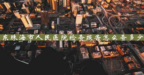 广东珠海市人民医院检查报告怎么查多少钱