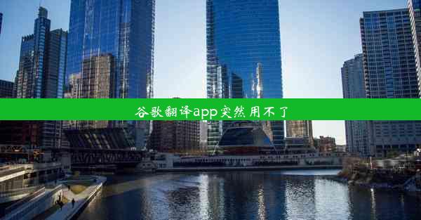 谷歌翻译app突然用不了