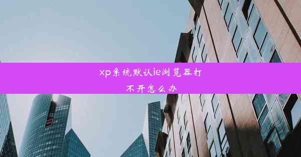 xp系统默认ie浏览器打不开怎么办