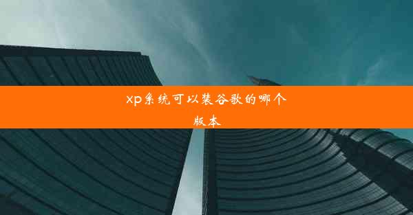 xp系统可以装谷歌的哪个版本