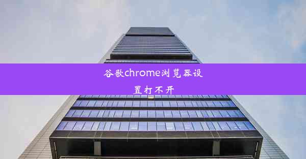 谷歌chrome浏览器设置打不开