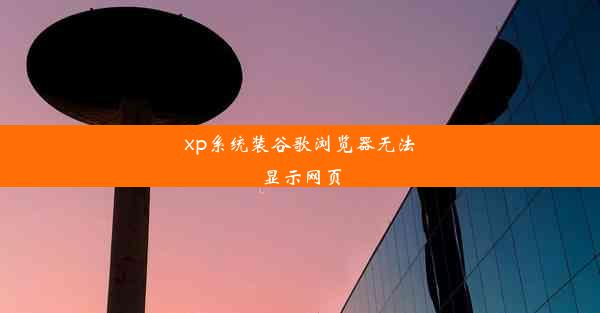 xp系统装谷歌浏览器无法显示网页