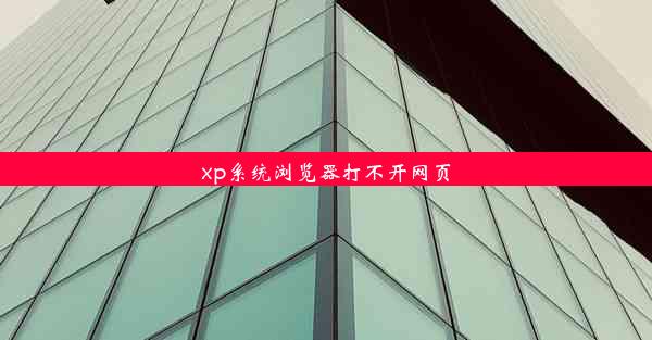 xp系统浏览器打不开网页