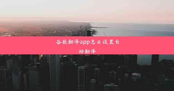 谷歌翻译app怎么设置自动翻译