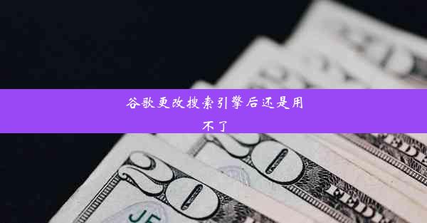 谷歌更改搜索引擎后还是用不了