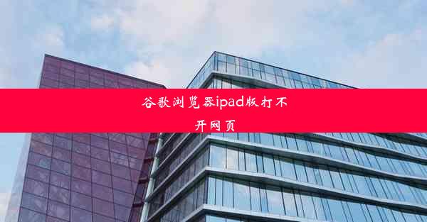 谷歌浏览器ipad版打不开网页