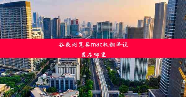 谷歌浏览器mac版翻译设置在哪里