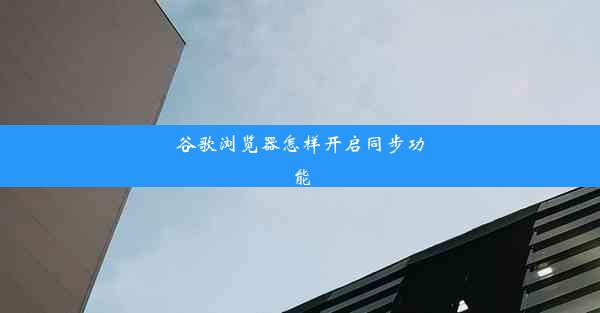 谷歌浏览器怎样开启同步功能