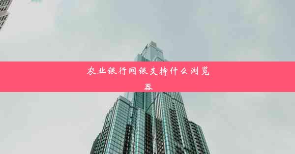 农业银行网银支持什么浏览器