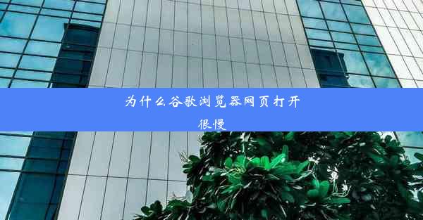 为什么谷歌浏览器网页打开很慢