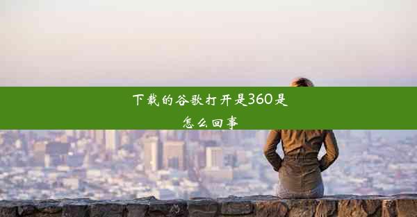 下载的谷歌打开是360是怎么回事