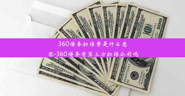 360借条担保费是什么意思-360借条有第三方担保公司吗