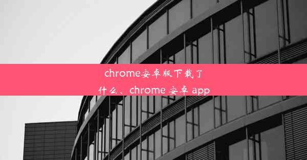 chrome安卓版下载了什么、chrome 安卓 app