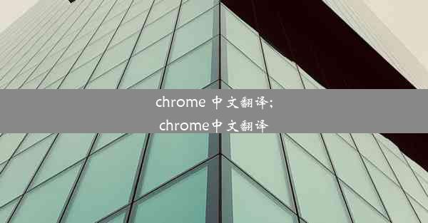 chrome 中文翻译;chrome中文翻译