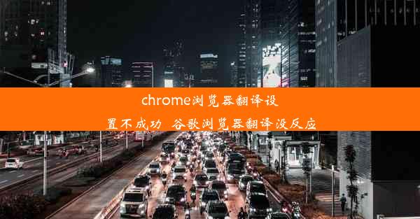 chrome浏览器翻译设置不成功_谷歌浏览器翻译没反应