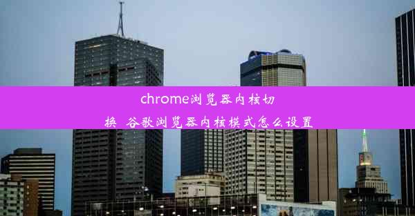 chrome浏览器内核切换_谷歌浏览器内核模式怎么设置