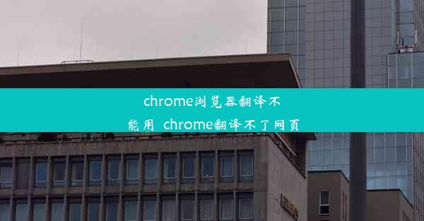 chrome浏览器翻译不能用_chrome翻译不了网页