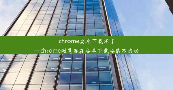 chrome安卓下载不了—chrome浏览器在安卓下载安装不成功