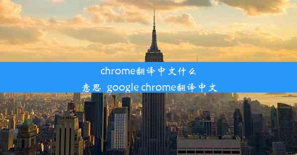 chrome翻译中文什么意思_google chrome翻译中文