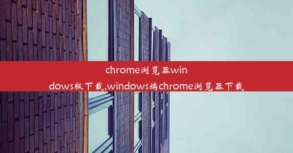 chrome浏览器windows版下载,windows端chrome浏览器下载