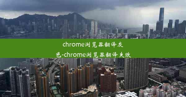 chrome浏览器翻译灰色-chrome浏览器翻译失败