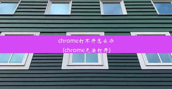 chrome打不开怎么办(chrome无法打开)