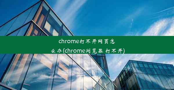 chrome打不开网页怎么办(chrome浏览器 打不开)