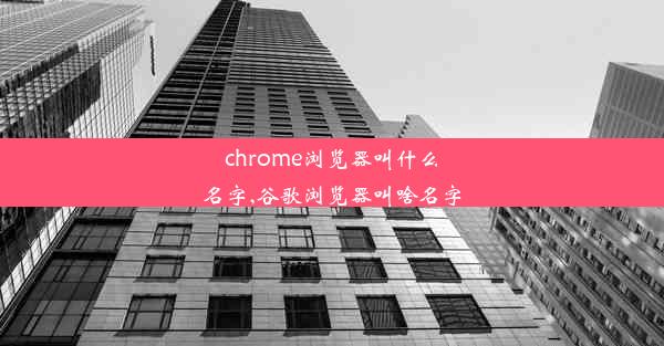 chrome浏览器叫什么名字,谷歌浏览器叫啥名字