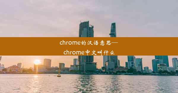 chrome的汉语意思—chrome中文叫什么