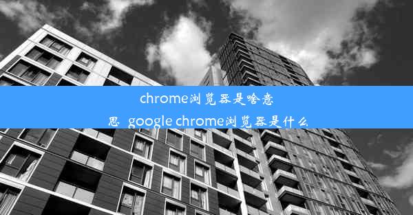 chrome浏览器是啥意思_google chrome浏览器是什么