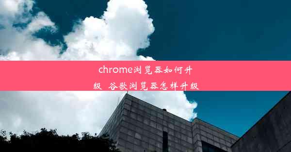 chrome浏览器如何升级_谷歌浏览器怎样升级