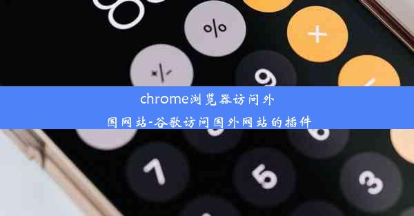 chrome浏览器访问外国网站-谷歌访问国外网站的插件