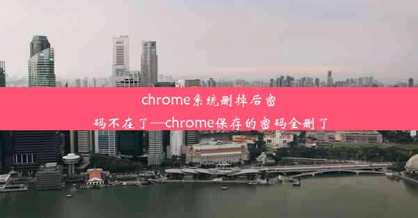 chrome系统删掉后密码不在了—chrome保存的密码全删了