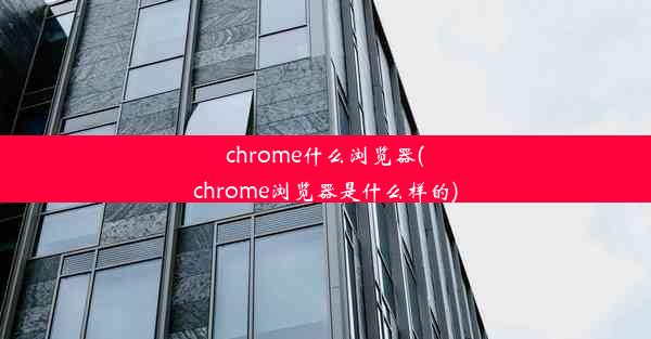 chrome什么浏览器(chrome浏览器是什么样的)