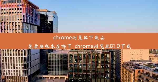 chrome浏览器下载安装最新版本在哪下_chrome浏览器81.0下载