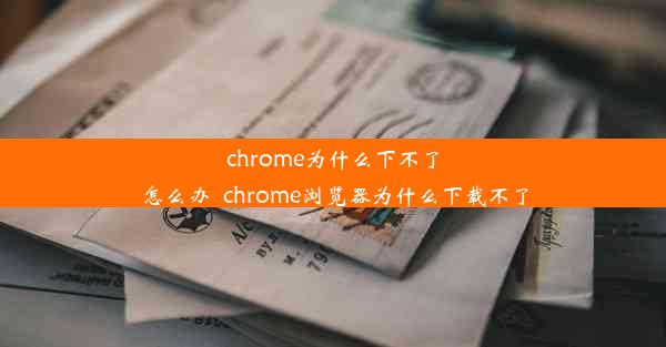 chrome为什么下不了怎么办_chrome浏览器为什么下载不了