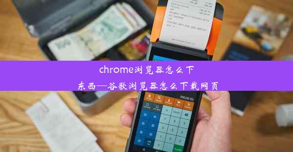 chrome浏览器怎么下东西—谷歌浏览器怎么下载网页