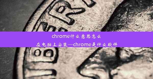 chrome什么意思怎么在电脑上安装—chrome是什么软件