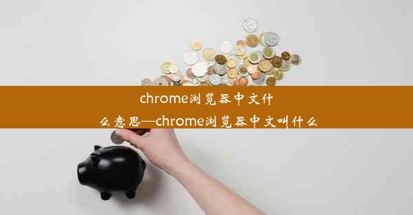 chrome浏览器中文什么意思—chrome浏览器中文叫什么