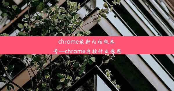 chrome最新内核版本号—chrome内核什么意思