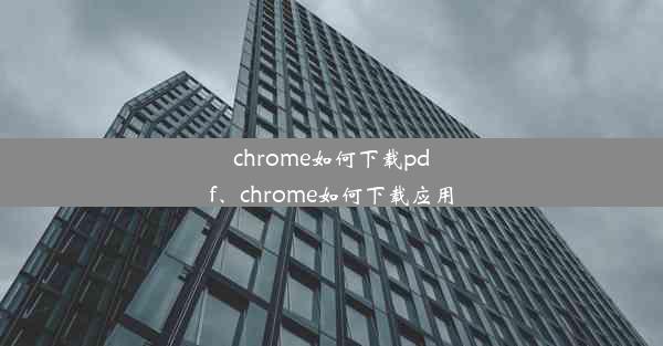 chrome如何下载pdf、chrome如何下载应用