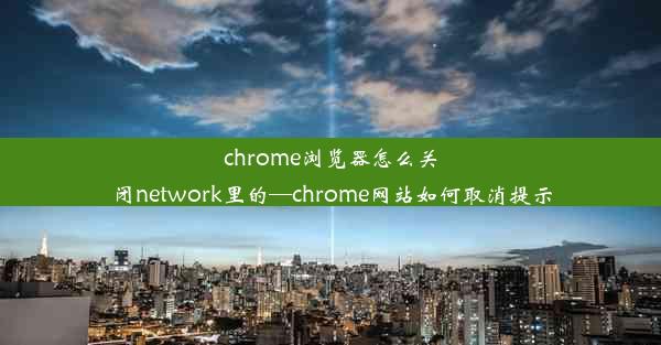 chrome浏览器怎么关闭network里的—chrome网站如何取消提示