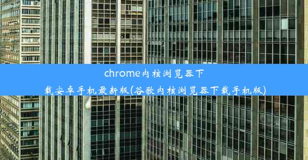 chrome内核浏览器下载安卓手机最新版(谷歌内核浏览器下载手机版)