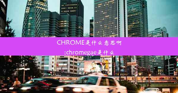 CHROME是什么意思啊;chromegae是什么