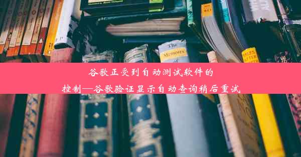 谷歌正受到自动测试软件的控制—谷歌验证显示自动查询稍后重试