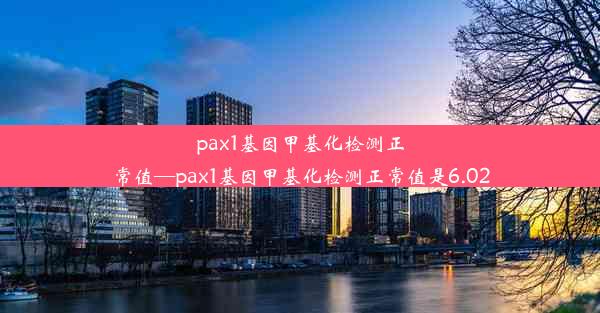 pax1基因甲基化检测正常值—pax1基因甲基化检测正常值是6.02