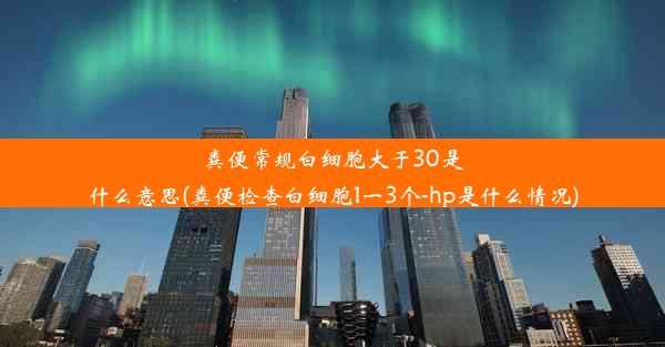 粪便常规白细胞大于30是什么意思(粪便检查白细胞1一3个-hp是什么情况)