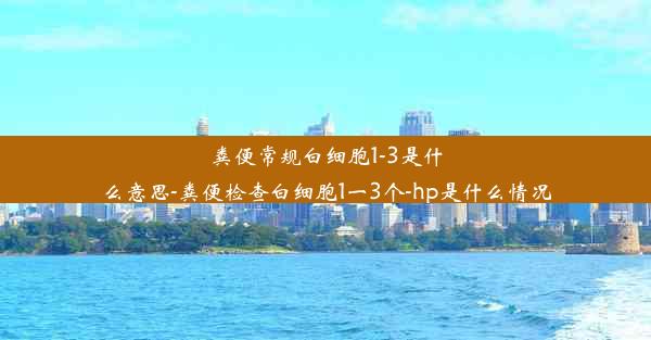 粪便常规白细胞1-3是什么意思-粪便检查白细胞1一3个-hp是什么情况